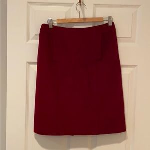 Ann Taylor red wool skirt